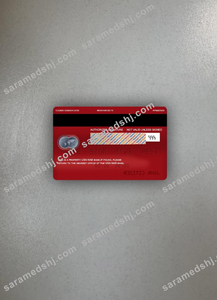USA NAB bank mastercard photolook back